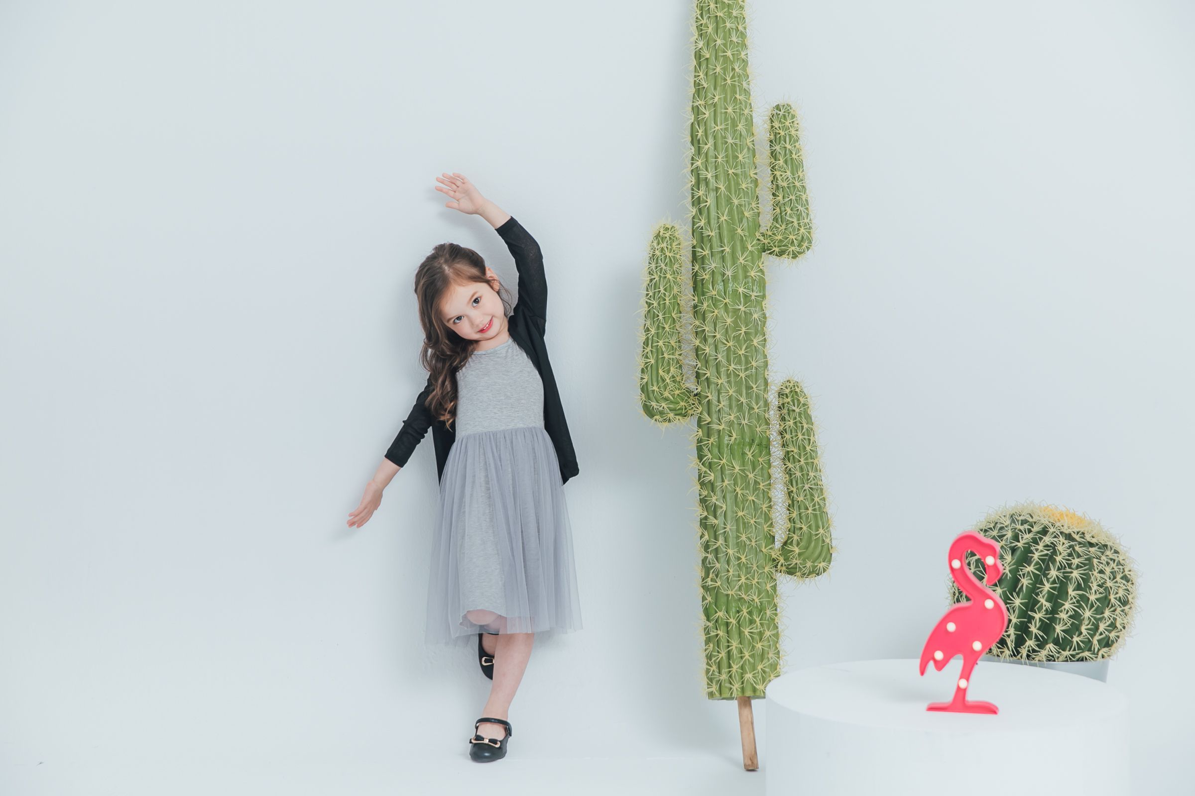 Peachy - 北鼻款*獨家訂製綿柔連身紗裙-細肩帶連身款-溫柔灰