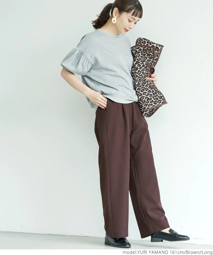 日本 COCA - 修身慵懶落地西裝長褲-芥末黃