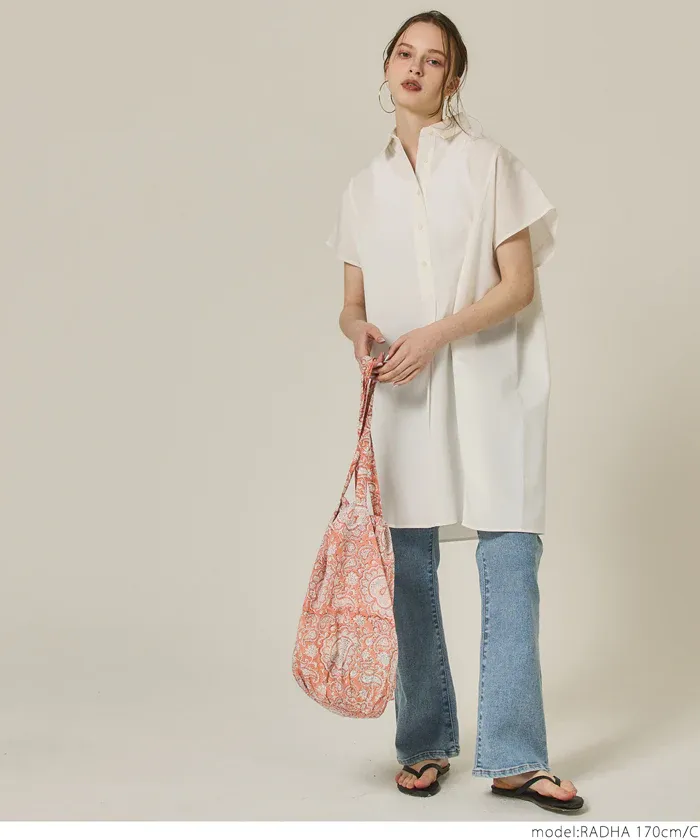 日本 COCA - 100%印度棉木刻版印刷抽繩托特包/購物袋-粉紫