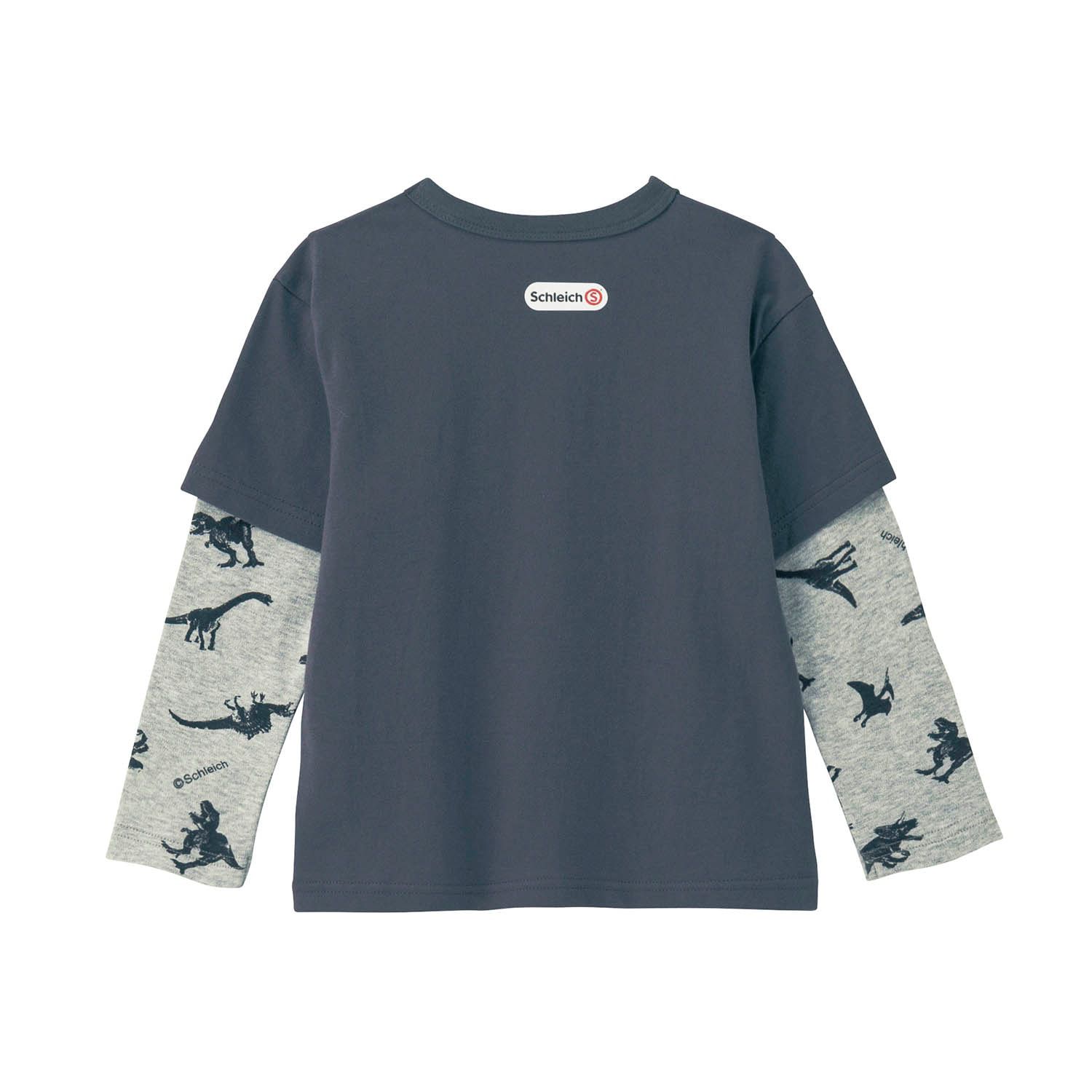 日本千趣會 - Schleich系列 假二件長袖上衣-燕麥x深藍袖