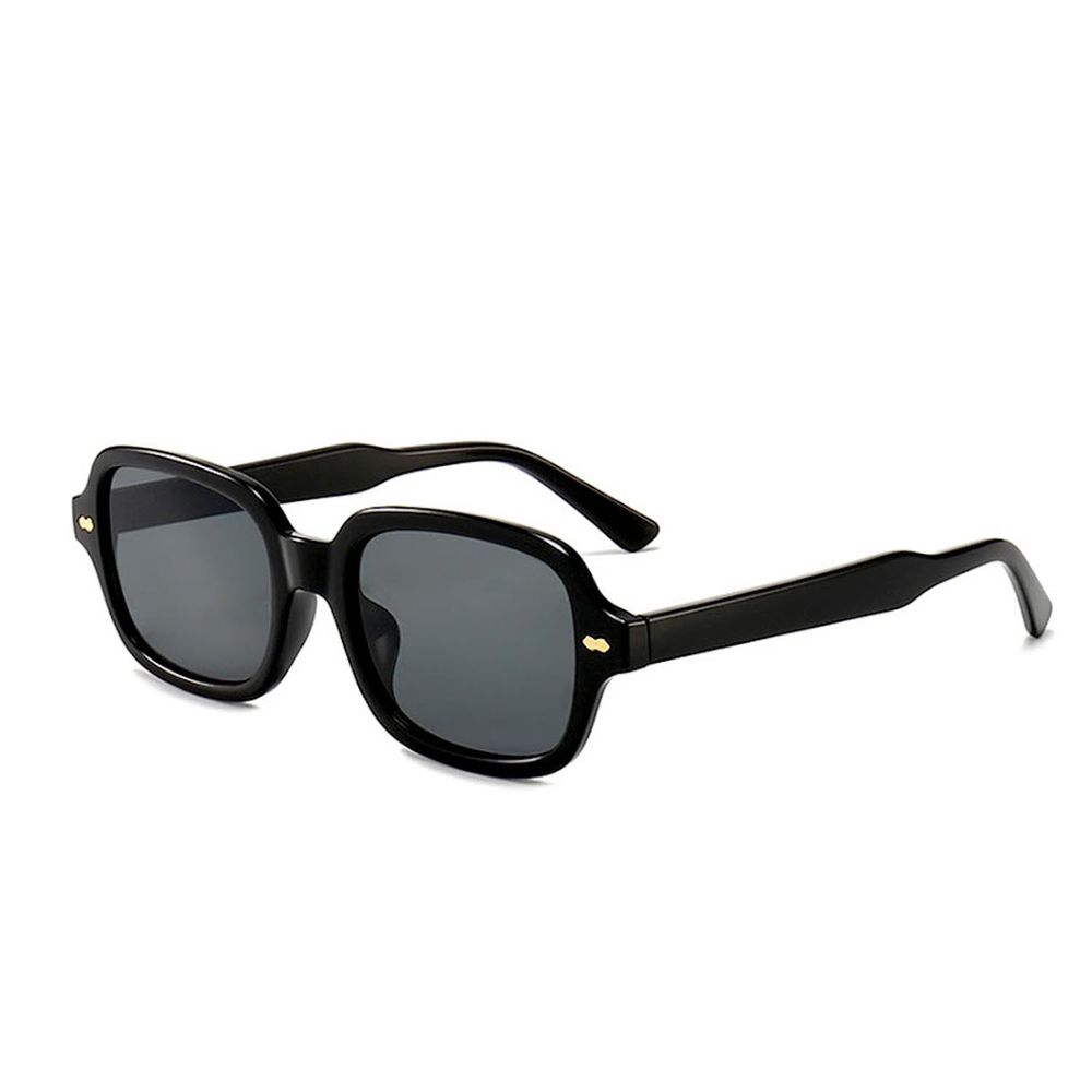 ALEGANT - 摩登時髦藏金黑方圓框墨鏡│UV400太陽眼鏡