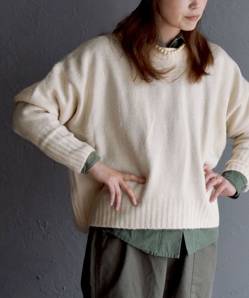 日本 zootie - 柔軟圓領短版針織毛衣-咖啡牛奶