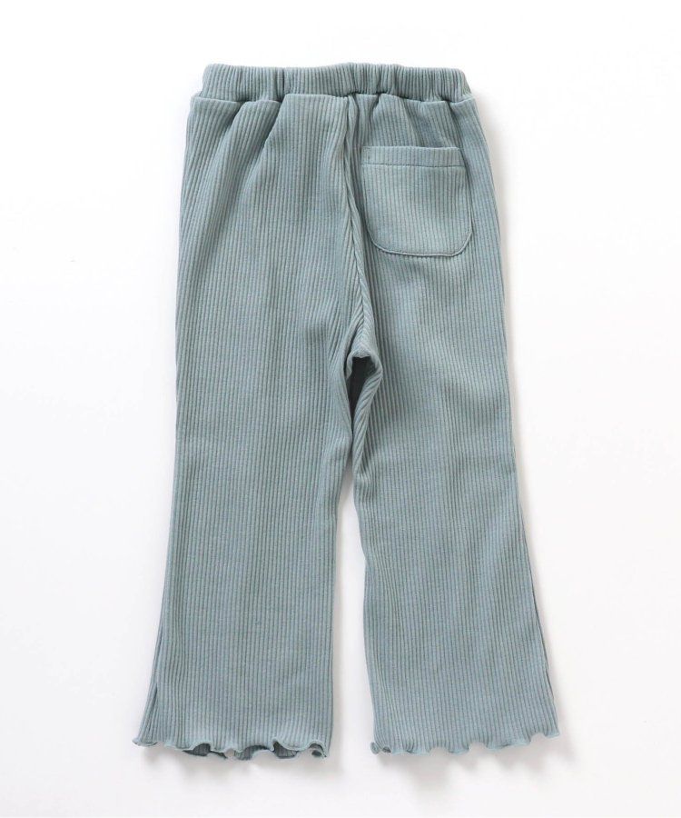 日本 BREEZE - 羅紋木耳時髦開叉長褲-象牙白