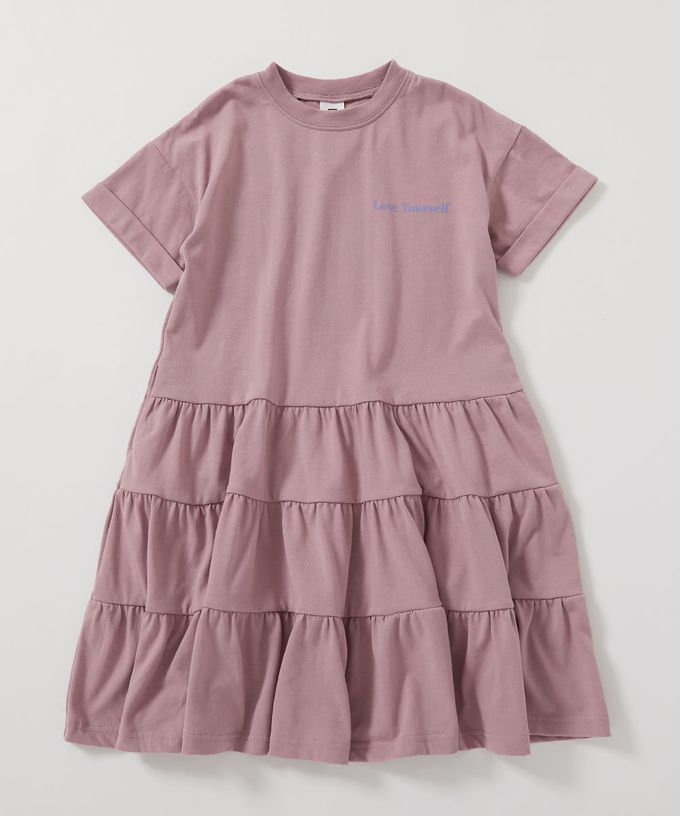 日本 devirock - 天竺棉舒適分層短袖洋裝-背後標語-墨黑