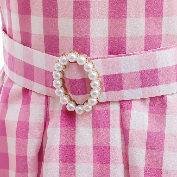 love, charlotte - 電影風芭比風格洋裝組-洋裝+髮飾-粉白色