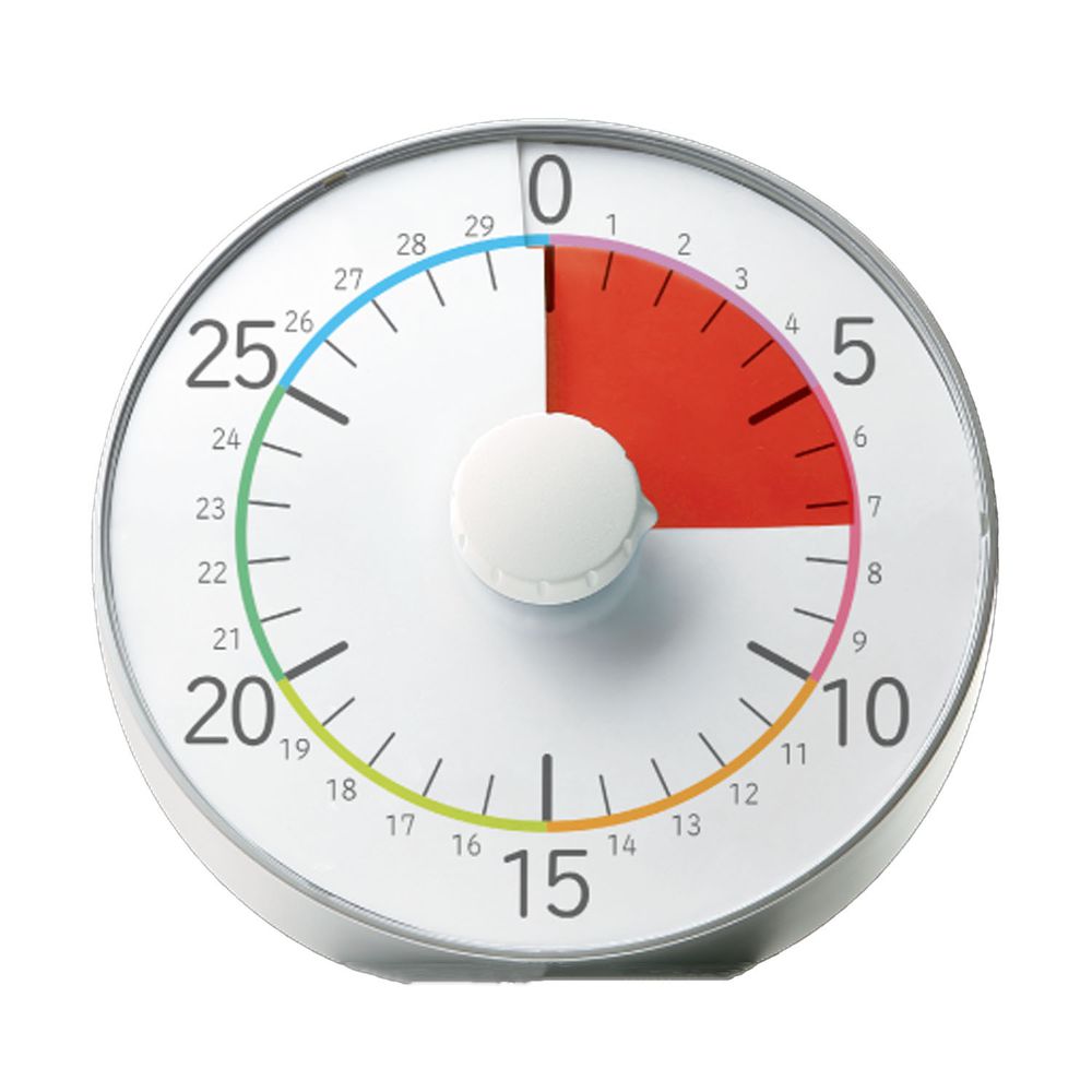 日本文具 SONIC - 時間流逝實感 倒數時鐘/倒數器-30mins版-銀 (19cm)