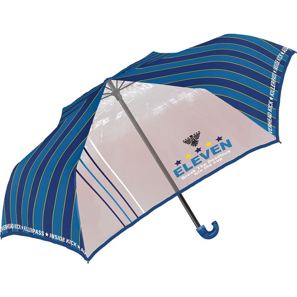 日本中谷 - 輕量透明窗兒童雨傘/折疊傘-帥氣條紋-藍 (50cm(身高115-125cm))