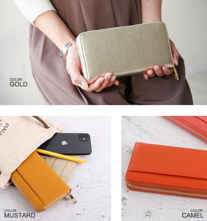 日本 LIZDAYS - [樂天No.1] 超強收納防盜設計長夾-撞色-藍x淺灰 (20x10.5cm)