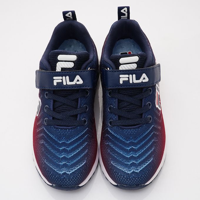 FILA - 氣墊慢跑運動鞋-3-J402X-313藍紅(中大童段)-運動鞋-藍紅