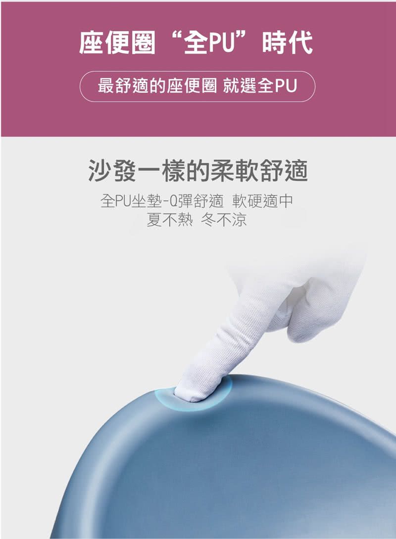 Babyhood - 小怪獸PU軟墊座便圈-紫紅色