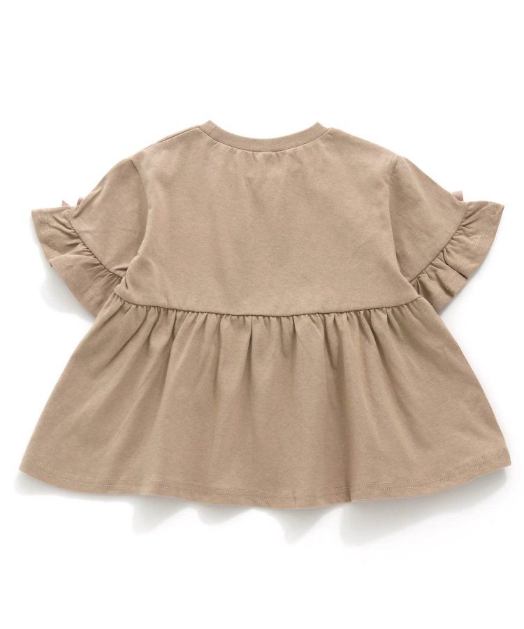 日本 apres les cours - 清新小白花蝴蝶結短袖上衣-水藍