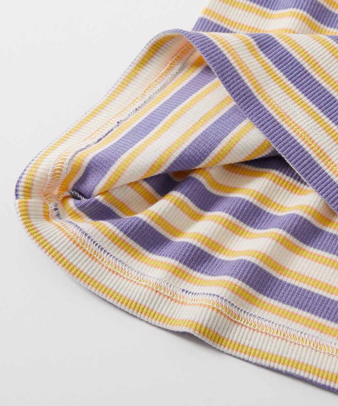 日本 devirock - 清爽夏日線條配色無袖洋裝-檸綠