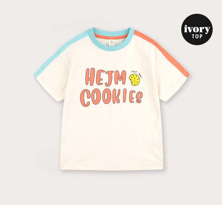 韓國 HEJMINI - 側邊拼接色套裝-檸檬黃