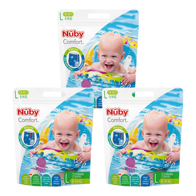 Nuby - 「三包組」游泳尿布-(男/L)-3入/包