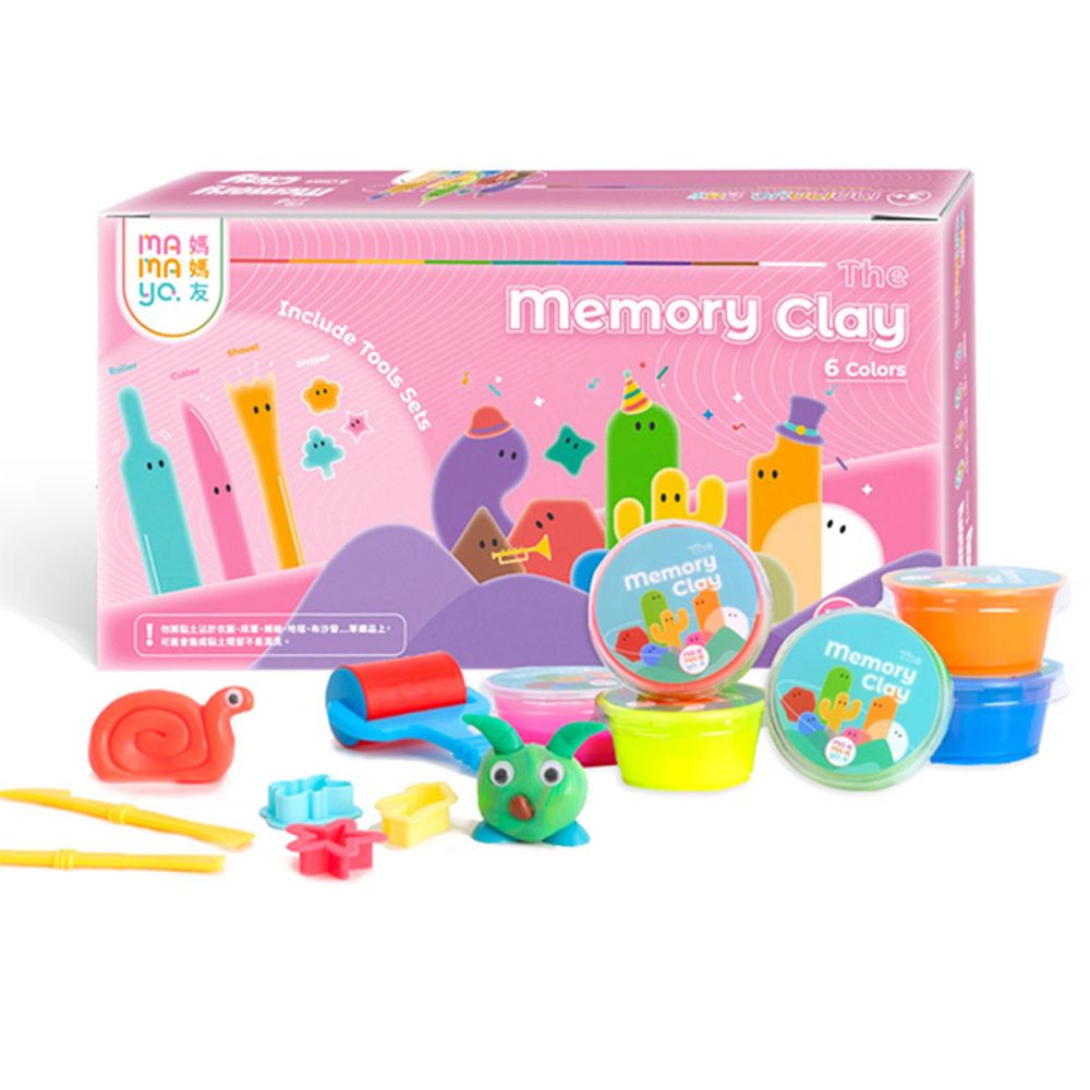 媽媽友 mamayo - 記憶黏土六色組-含黏土工具組、壓模、擬人配件組、操作手冊