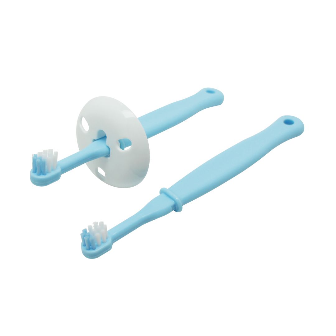 akachan honpo - always乳齒用防吞牙刷(直式)-2支組-藍色 (8個月以上)