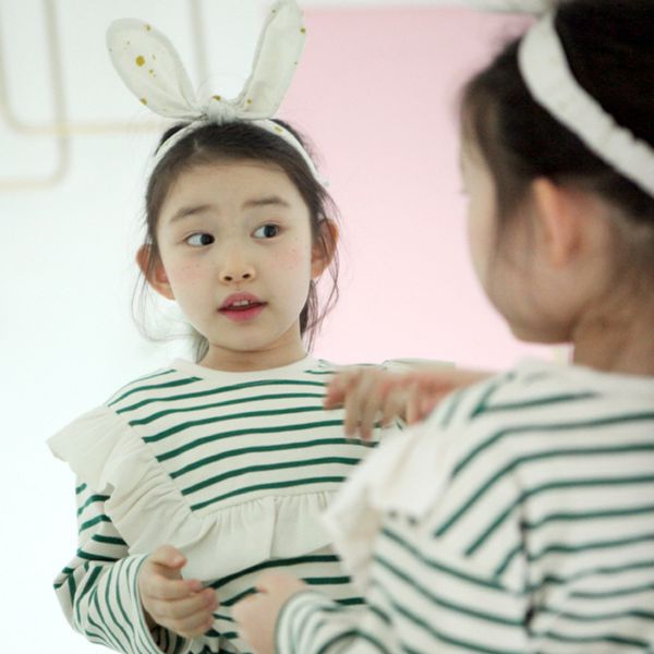 韓國 Mini Dressing - 時尚可愛兔子耳朵造型髮帶-黑白點點 (單一尺寸)