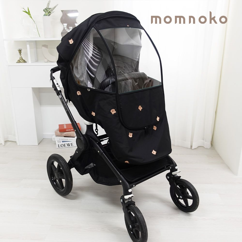 防風防蚊二合一推車罩 - 黑色矮袋鼠