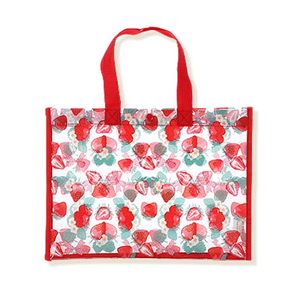 日本 ZOOLAND - 防水PVC手提袋/游泳包-F草莓世界-紅 (25x34x11cm)