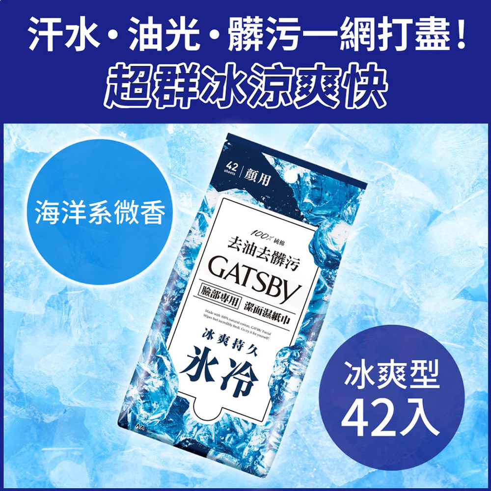 潔面濕紙巾 臉部專用 超值包-冰爽持久-42張/包