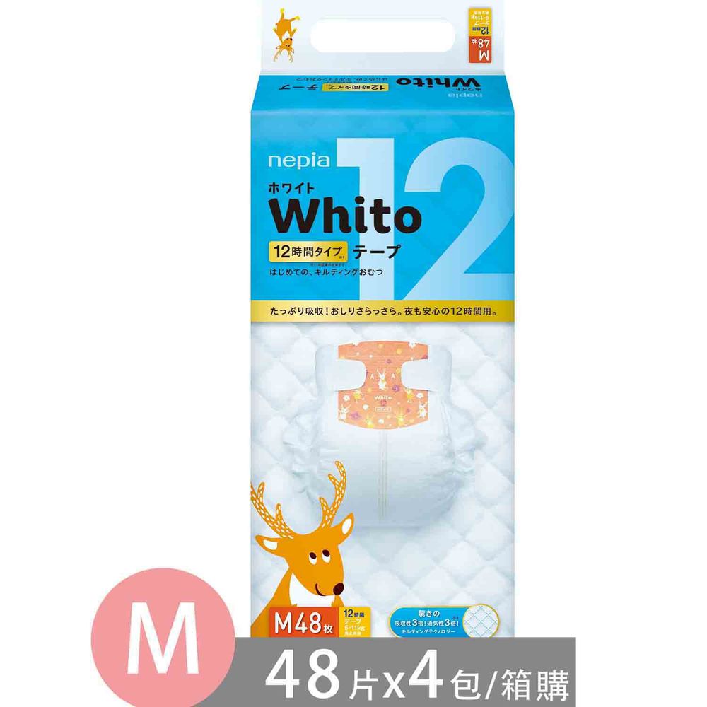 王子 Nepia - Whito超薄長效紙尿褲-黏貼型 (M號[6~11kg])-48片x4包/箱