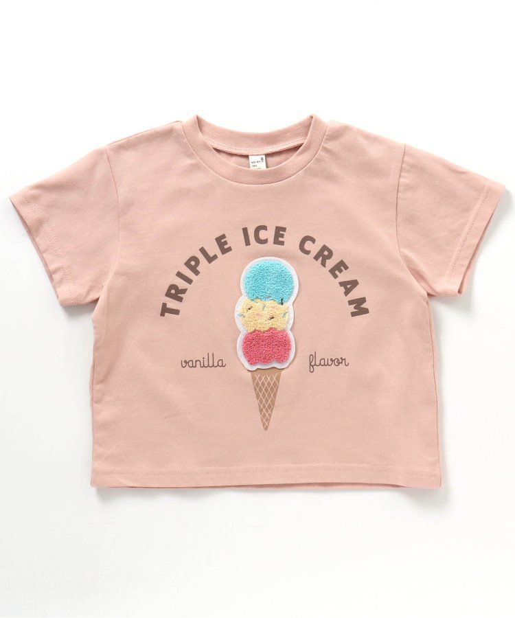 日本 apres les cours - 夏日印花清爽短袖上衣-三色冰淇淋-橘粉