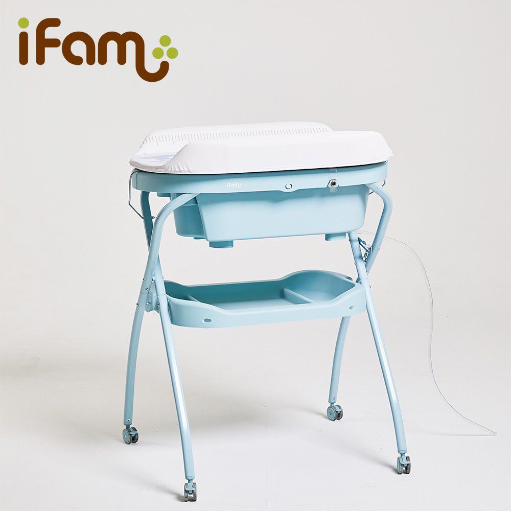 韓國 iFam - 多功能洗澡尿布台-藍色