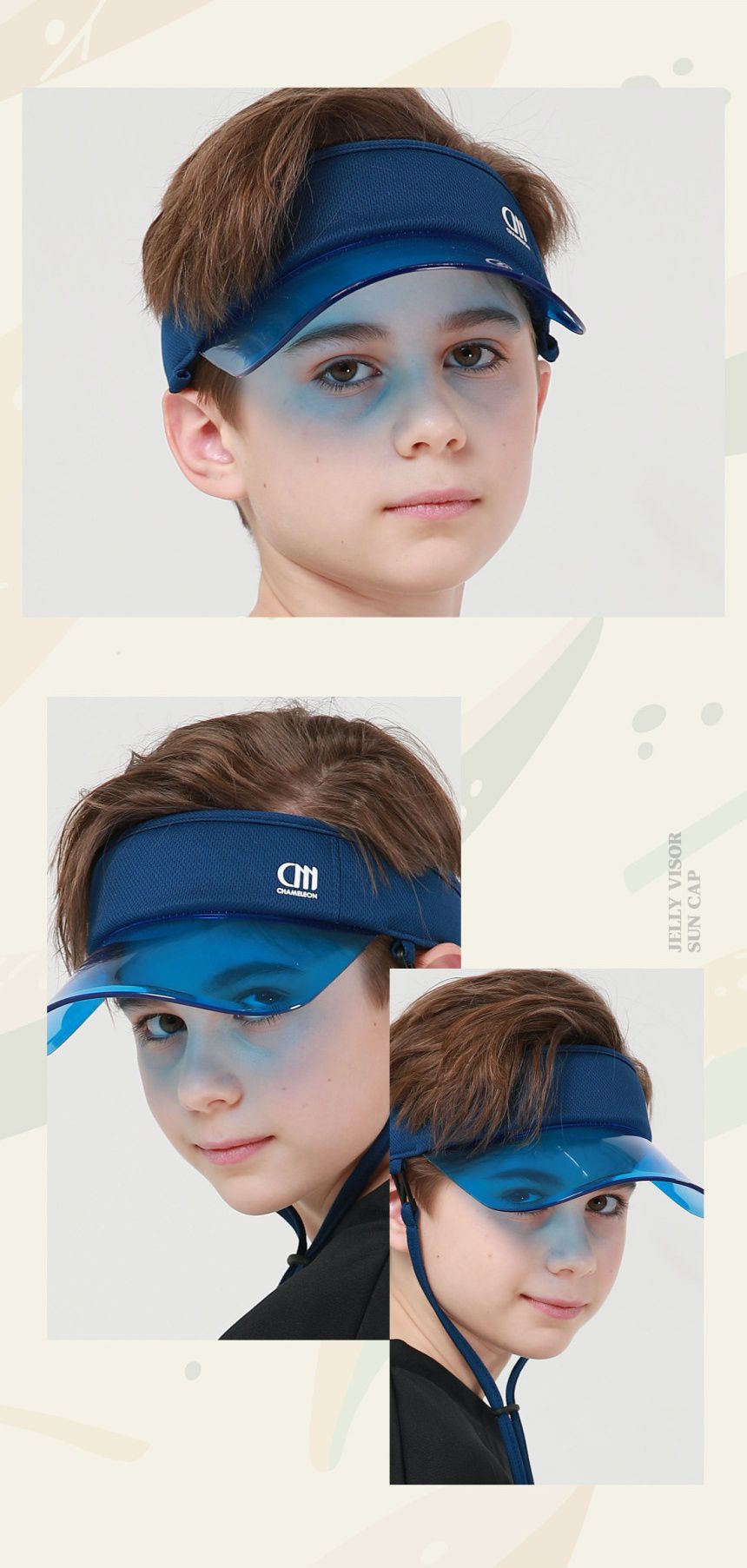 韓國 CHAMELEON - UPF50+防曬板鴨舌帽(含遮脖巾)-白