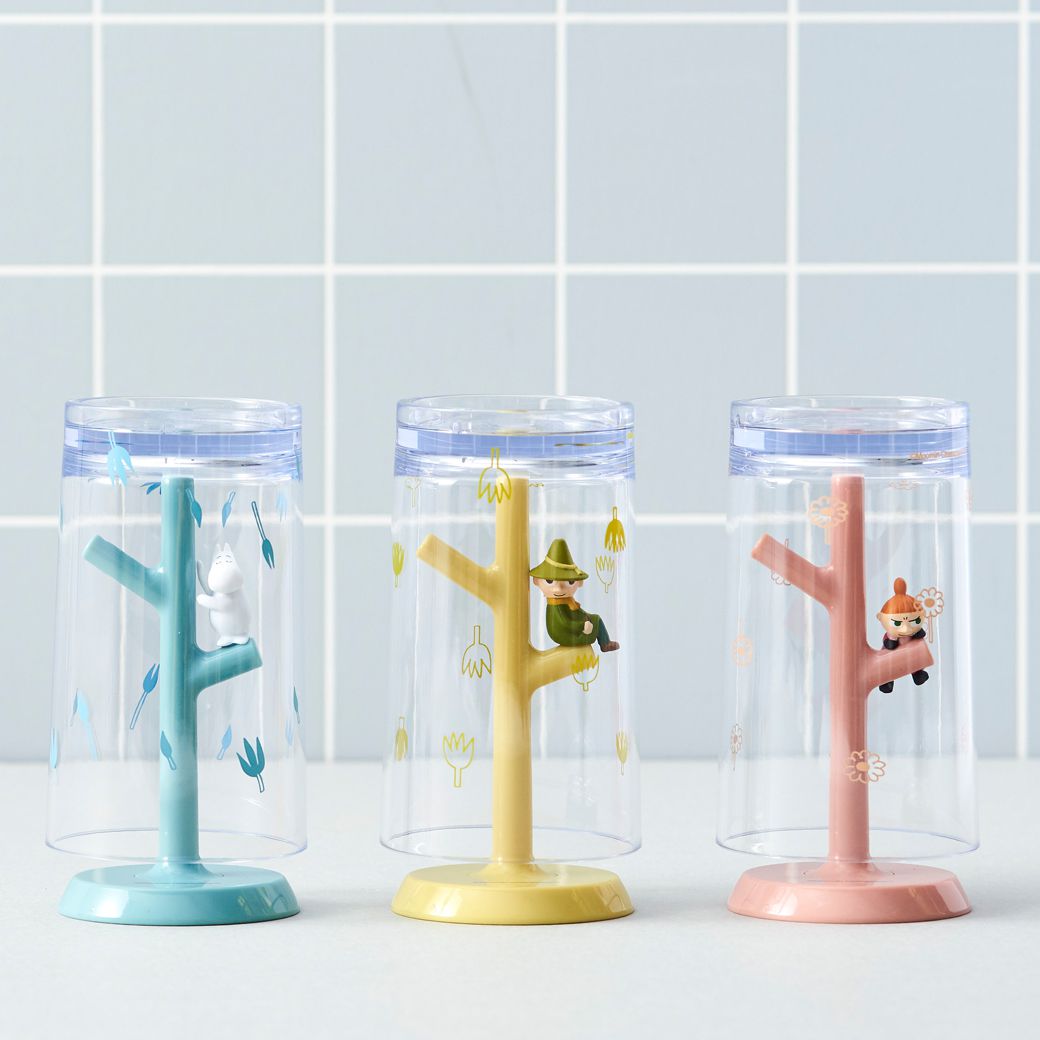 日本 Hashy - 樹枝造型杯架/漱口杯組-嚕嚕咪-小不點 (杯子Φ6.5x11cm)