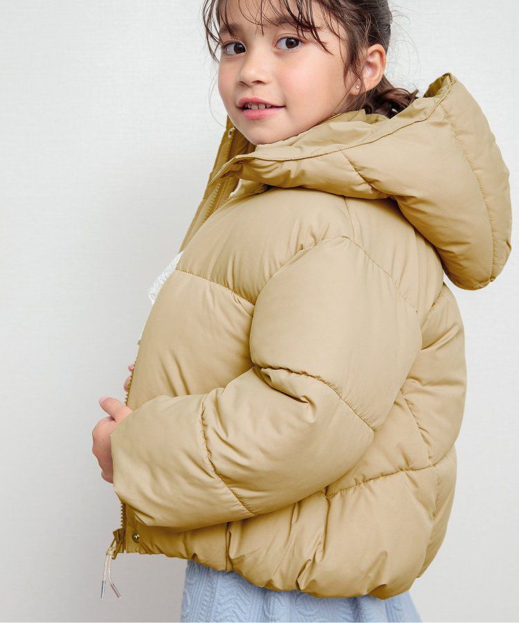 日本 BREEZE - 蓬鬆溫暖連帽立領羽絨外套-黑