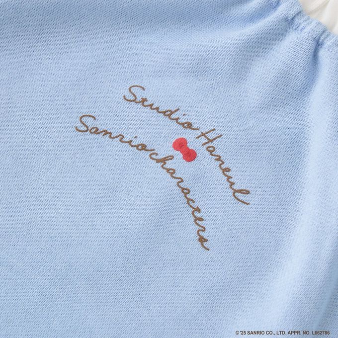 日本 Lycee mine - 連名款 正反兩穿純棉荷葉領長袖上衣-卡通人物三麗鷗-粉紅