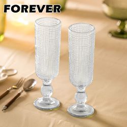 日本FOREVER - 細格香檳杯/酒杯/飲品杯-6入組-180ML