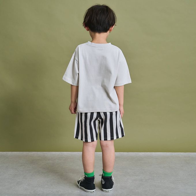 日本 b-ROOM - 防污速乾簡約印花短袖上衣-甜甜圈-咖啡