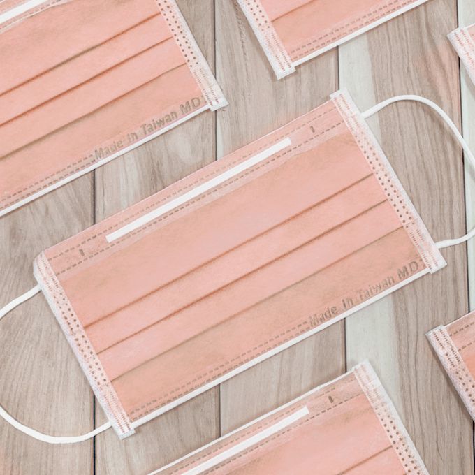 順易利口罩 SUMEASY - 成人平面醫用口罩-橘粉色 (約9.5cm x 17.5cm)-50入