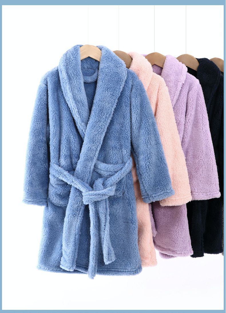 親子款加絨保暖睡袍-粉色