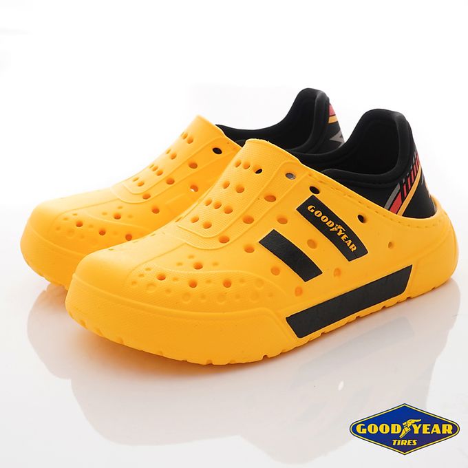 GOODYEAR - 台灣製GOODYEAR後踩水陸洞洞鞋(中小童段)-休閒鞋-黃