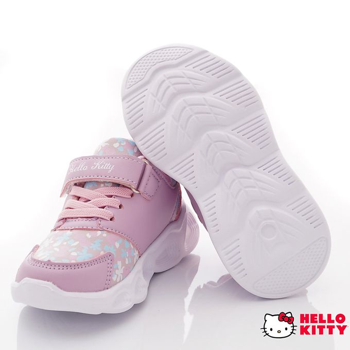 hello kitty 小花電燈炫亮款(中小童段)-休閒鞋-紫