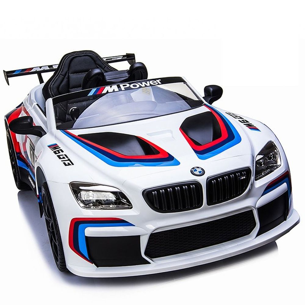 聰明媽咪兒童超跑 - BMW M6 GT3 原廠授權 雙驅兒童電動車-天使白