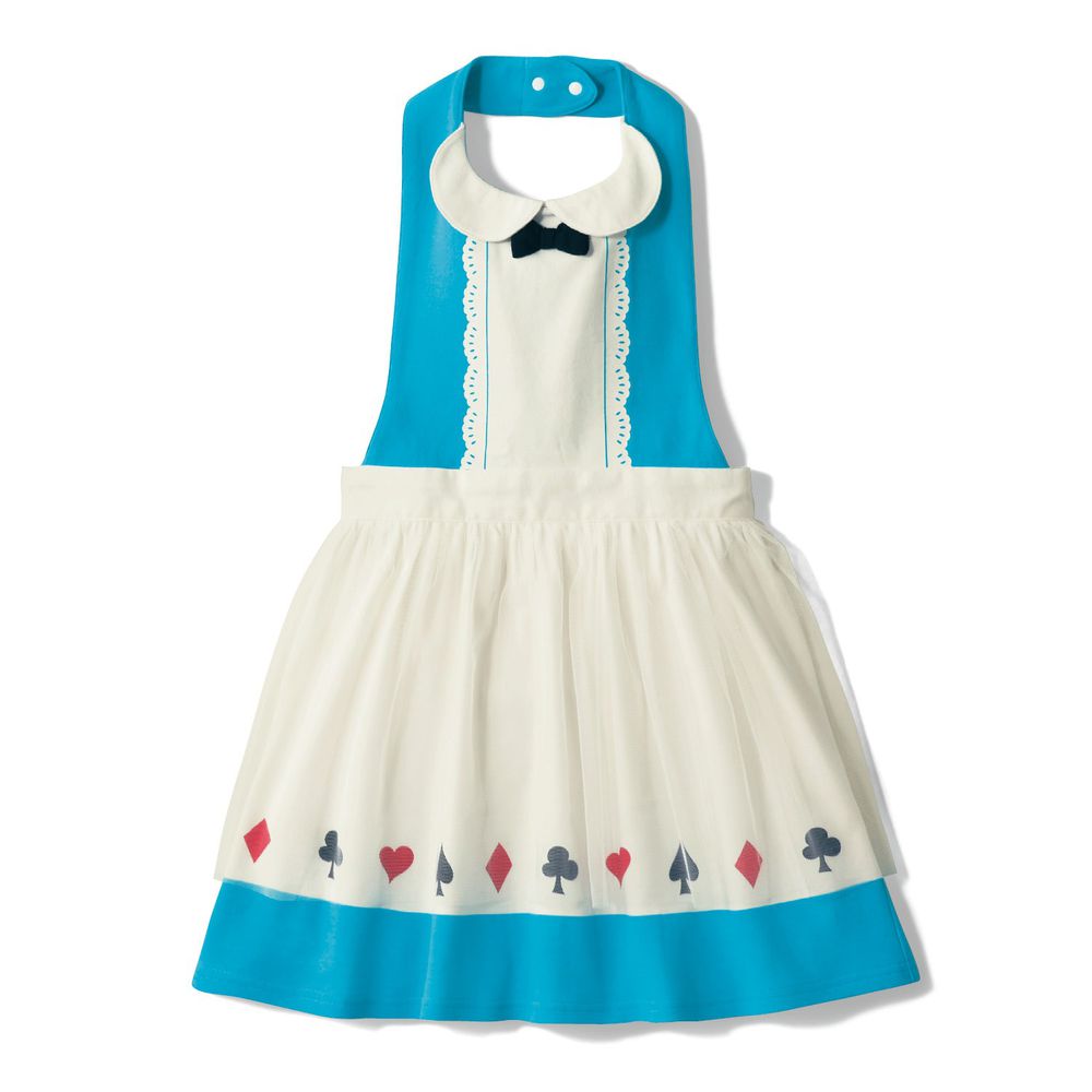 日本千趣會 - 迪士尼公主圍裙式洋裝-愛麗絲-藍白