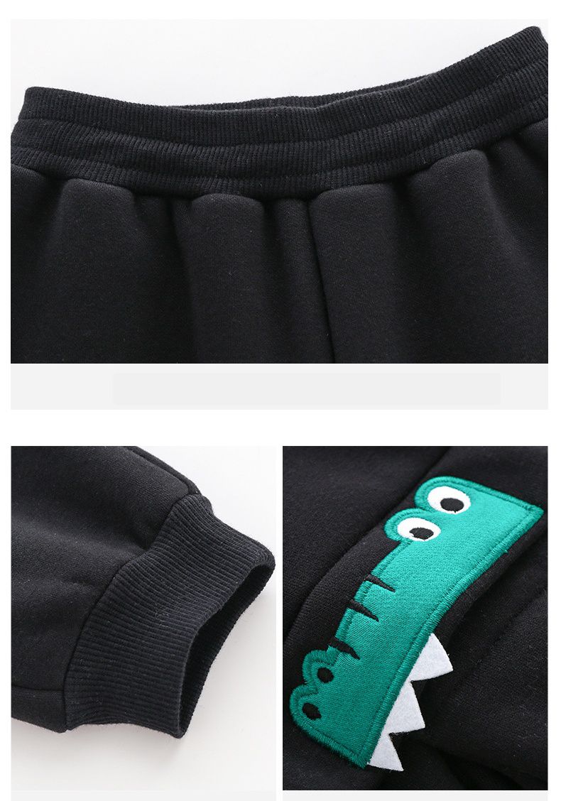 薄絨腰鬆緊休閒保暖束口長褲-鱷魚嘴嘴-灰色