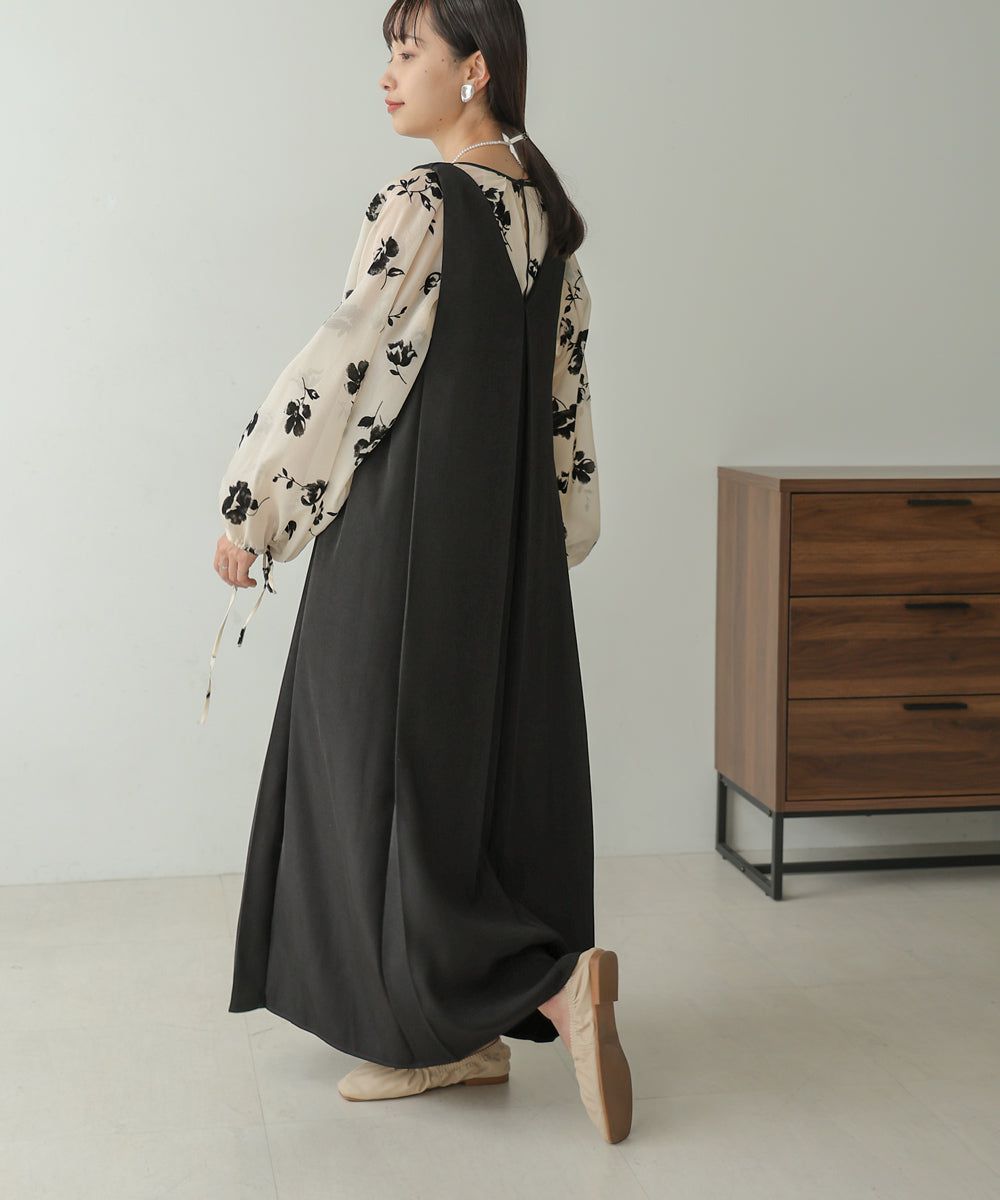 日本 Bab - 2WAY側鬆緊修身背心裙-黑