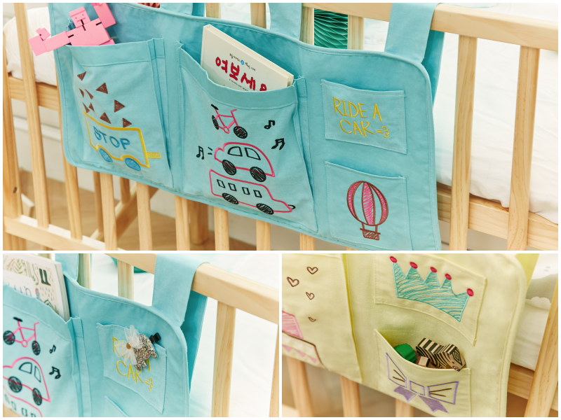 韓國 Art Muffin - 嬰兒床掛式收納袋-兒童樂園-灰