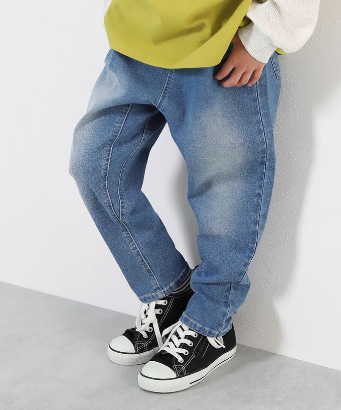 日本 devirock - RAKU DENIM 舒適丹寧褲-錐形-淺藍