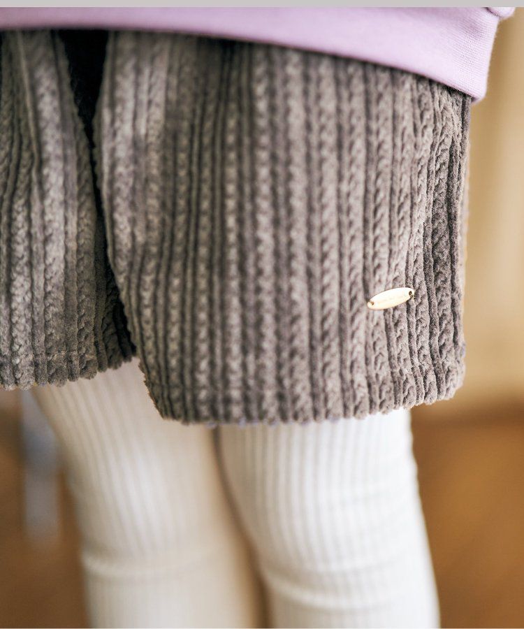 日本 apres les cours - 蝴蝶結口袋燈芯絨短褲-葡萄紫