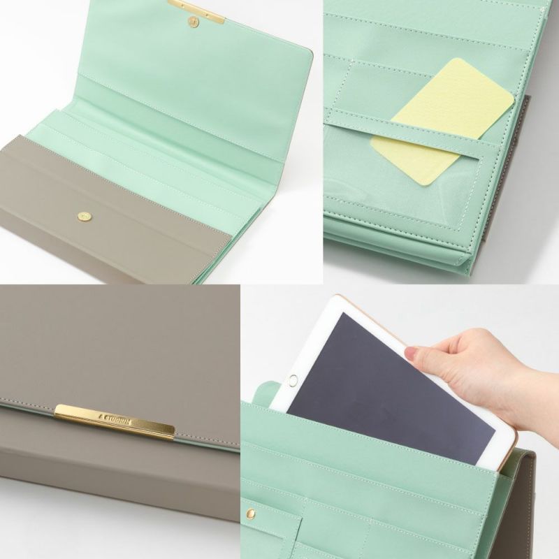 日本 IROHA - 專注力up！磁吸可立式學習工具整理收納包-桃粉x杏 (21x29x3cm)