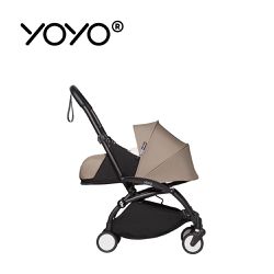 Stokke - YOYO² 法國 0+ 推車組合(含車架)-黑色車架+卡其色