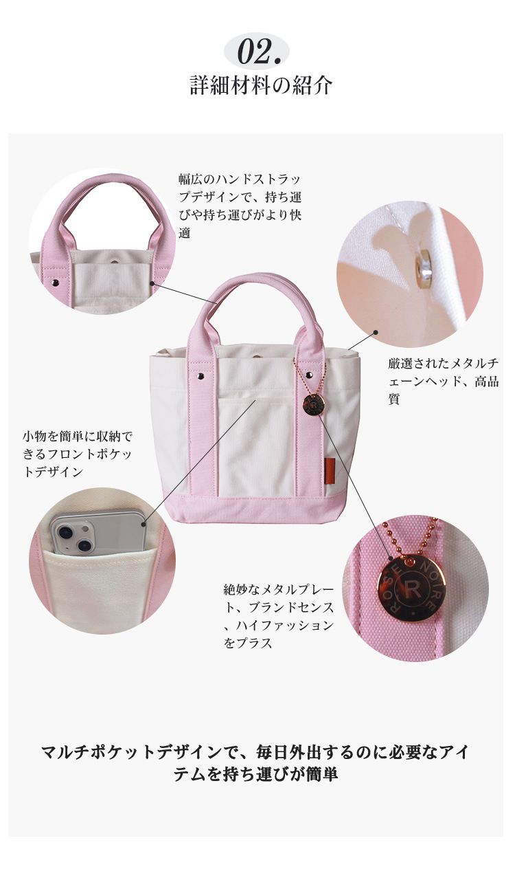 加厚大容量帆布手提包/便當袋-夾層可拆-白+深藍 (20.5x15x21.5cm)