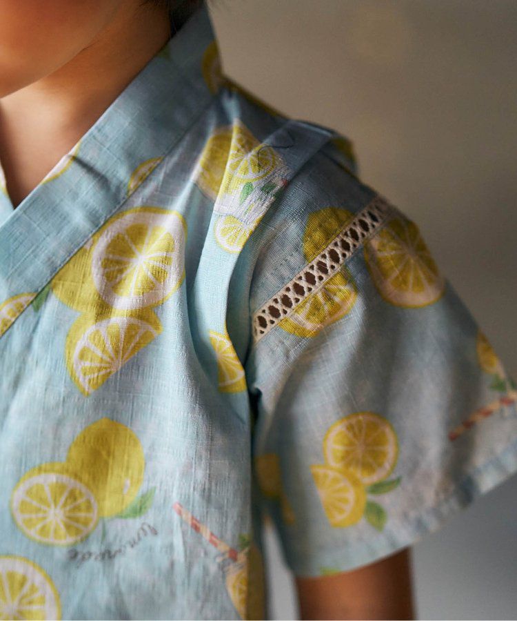 日本 apres les cours - 季節限量！清新可愛二件式甚平-彩虹西瓜-米白