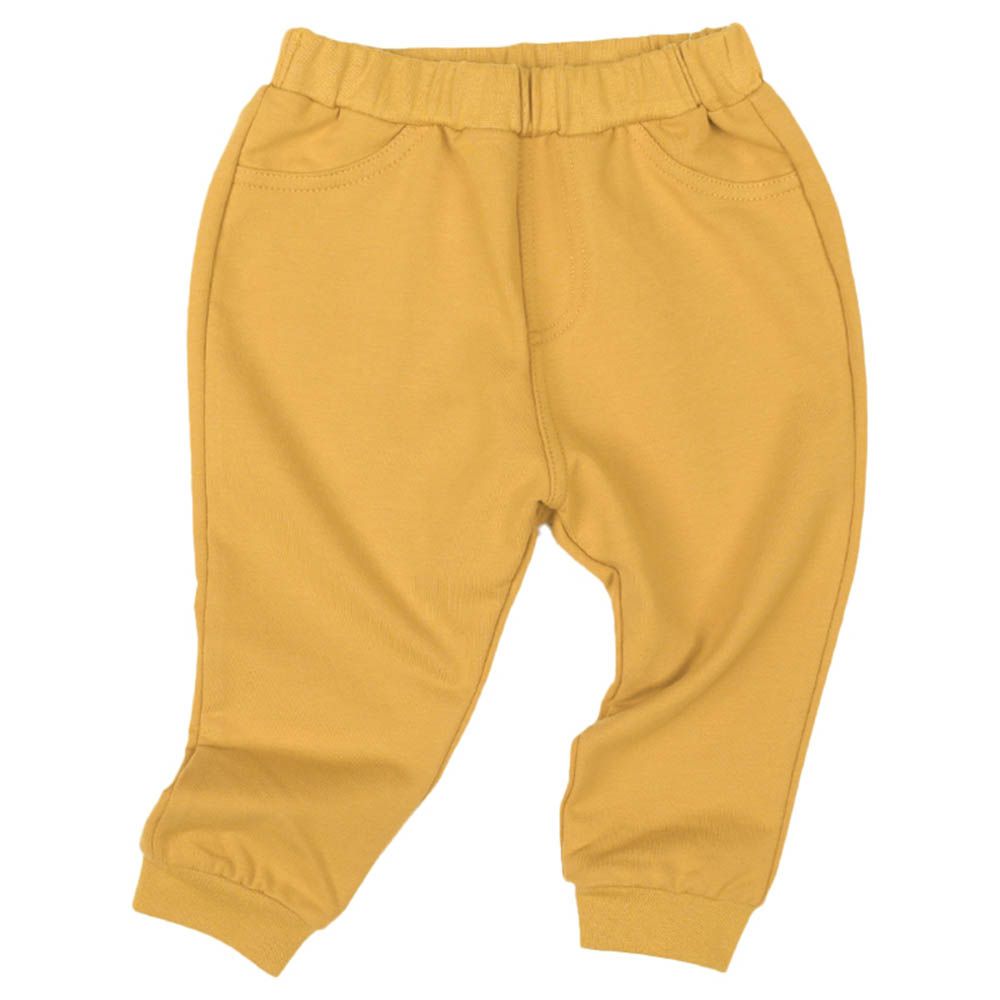 10分經典褲-毛圈內裡寬鬆合身款-黃色