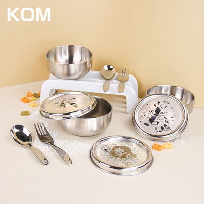 \現貨出清/ $69起【KOM】不鏽鋼兒童矽膠隔熱碗、幼兒園餐碗